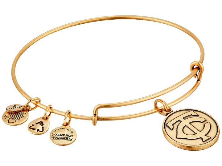 Alex And Ani Mlb(r) Minnesota Twins Charm Bangle (rafaelian Gold Finish) Bracelet