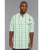 Columbia Super Bonehead Classic Long Sleeve Shirt (clean Green Multi Check) Men's Long Sleeve Button Up
