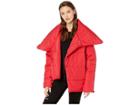 Romeo & Juliet Couture Asymmetrical Puffer Jacket (red) Women's Coat