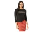 Bebe French Knot Long Sleeve (jet Black) Women's Sweater