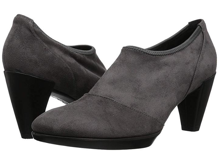 Ecco Shape 55 Plateau Shootie (titanium/black Textile/calf Leather) Women's Boots