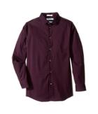 Calvin Klein Kids Long Sleeve Luster Tonal Stripe Stretch Shirt (big Kids) (dark Purple) Boy's Long Sleeve Button Up