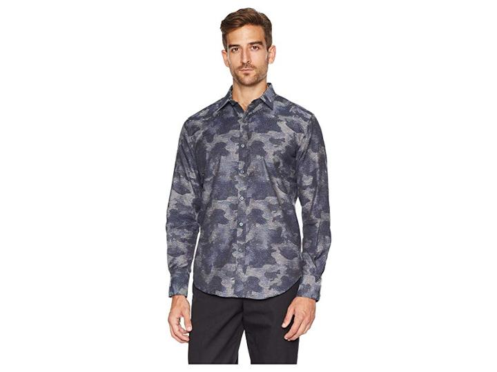 Robert Graham Walsh Sports Shirt (navy) Men's Clothing