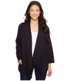 Mod-o-doc Cotton Modal Spandex French Terry Open Front Cardigan (black) Women's Sweater