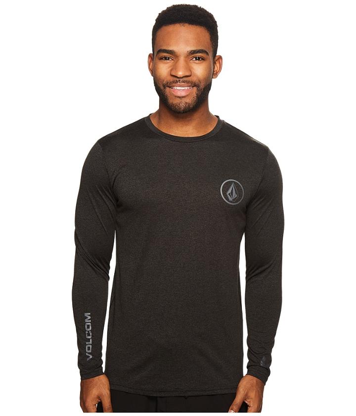 Volcom Lido Heather Long Sleeve (charcoal Heather) Men's Clothing