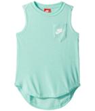 Nike Kids Nsw Muscle Tank Top (little Kids/big Kids) (emerald Rise/white) Girl's Sleeveless