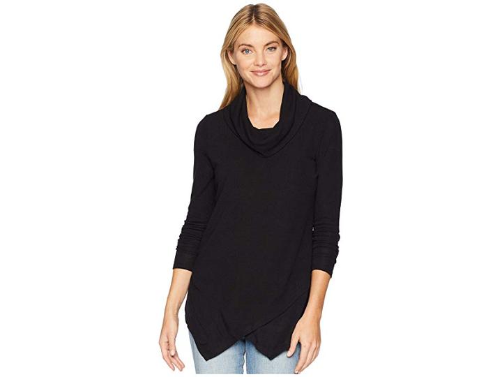 Tribal Long Sleeve Mix Media Top (black) Women's Long Sleeve Pullover