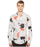 Vivienne Westwood House Of Cards Stretch Shirt (white Print) Men's Clothing