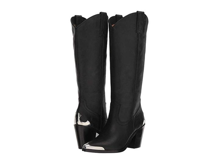 Frye Faye Metal Plate Pull-on (black Oiled Vintage) Cowboy Boots