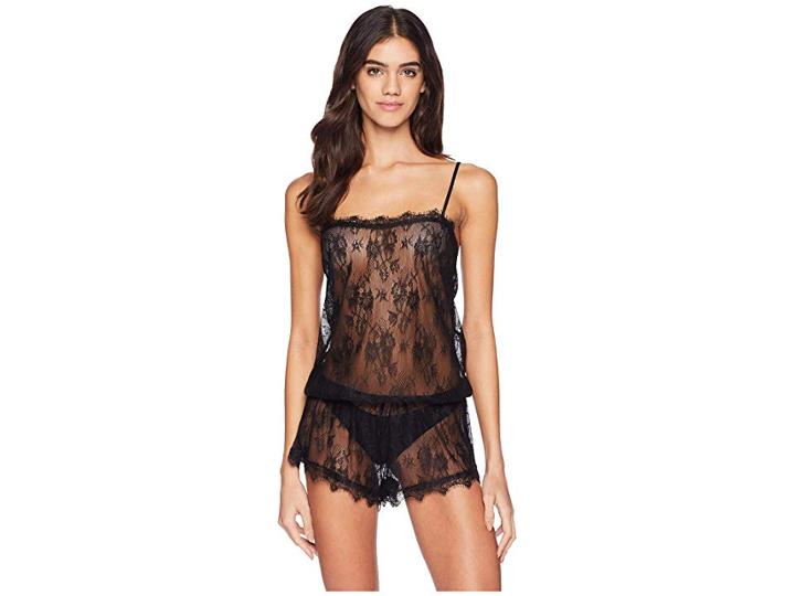 Felina Bethany Lace Romper (black) Women's Jumpsuit & Rompers One Piece