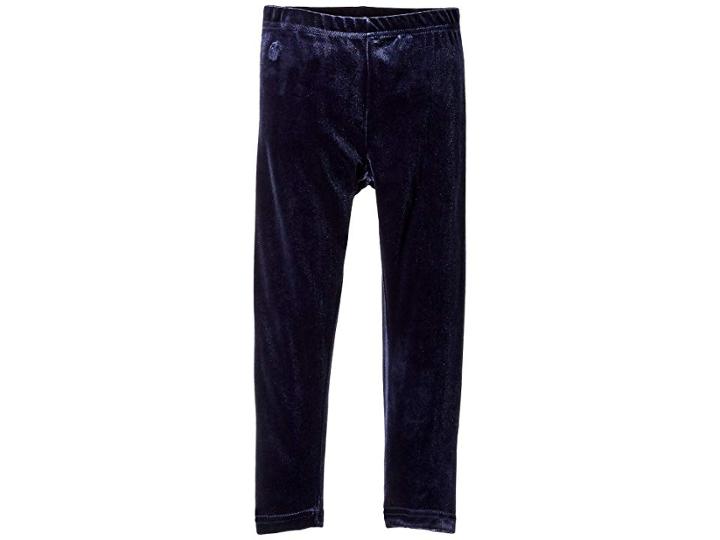 Polo Ralph Lauren Kids Stretch Velvet Leggings (little Kids) (cruise Navy) Girl's Casual Pants