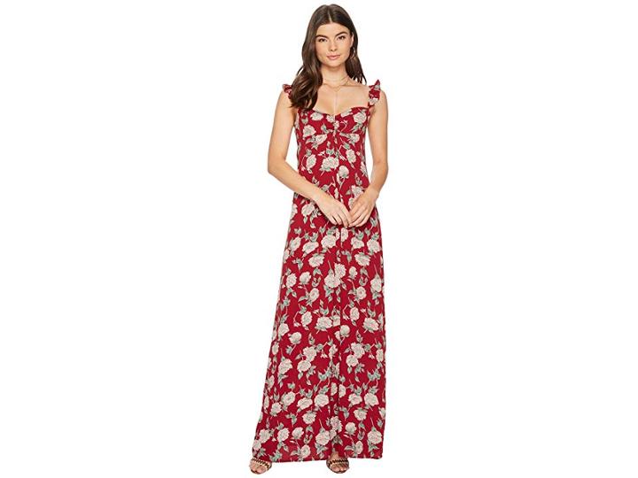 Flynn Skye Carla Maxi Dress (red Roses) Women's Dress