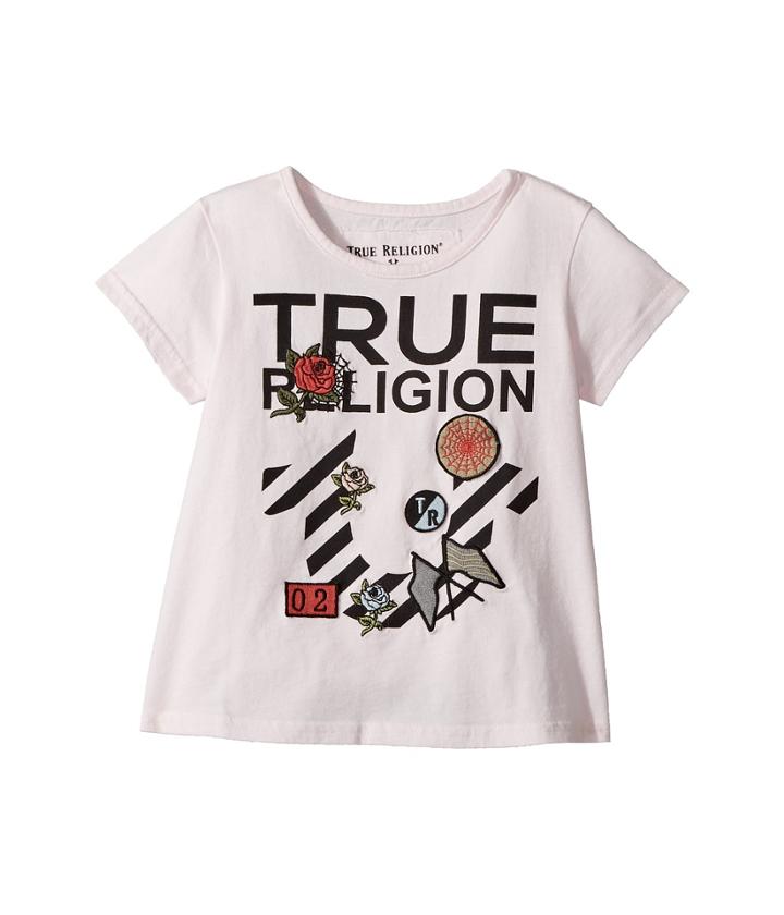 True Religion Kids Stripe Horseshoe Tee Shirt (toddler/little Kids) (shadow Pink) Girl's T Shirt