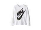 Nike Kids Jumbo Futura Long Sleeve Tee (little Kids) (white) Boy's Clothing