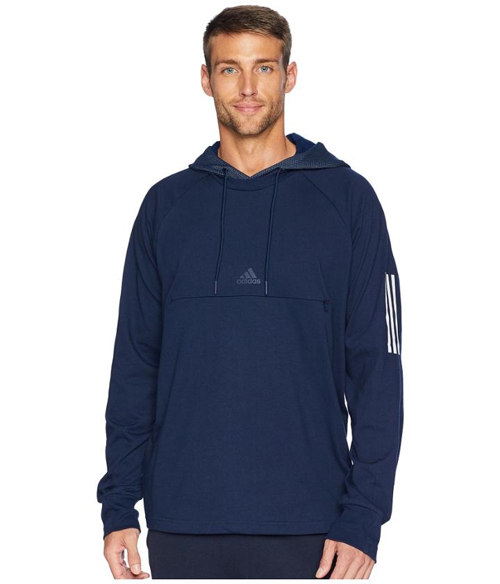 Adidas Sport 2 Street Lifestyle Pullover Hoodie (collegiate Navy/collegiate Navy) Men's Sweatshirt