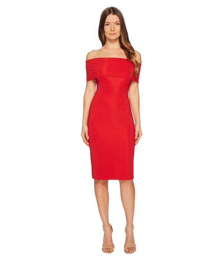 Yigal Azrouel Off The Shoulder Ms Dress (scarlet) Women's Dress