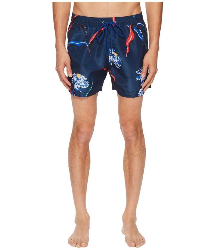 Paul Smith Floral Classic Swimsuit (navy) Men's Swimsuits One Piece