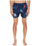 Paul Smith Floral Classic Swimsuit (navy) Men's Swimsuits One Piece