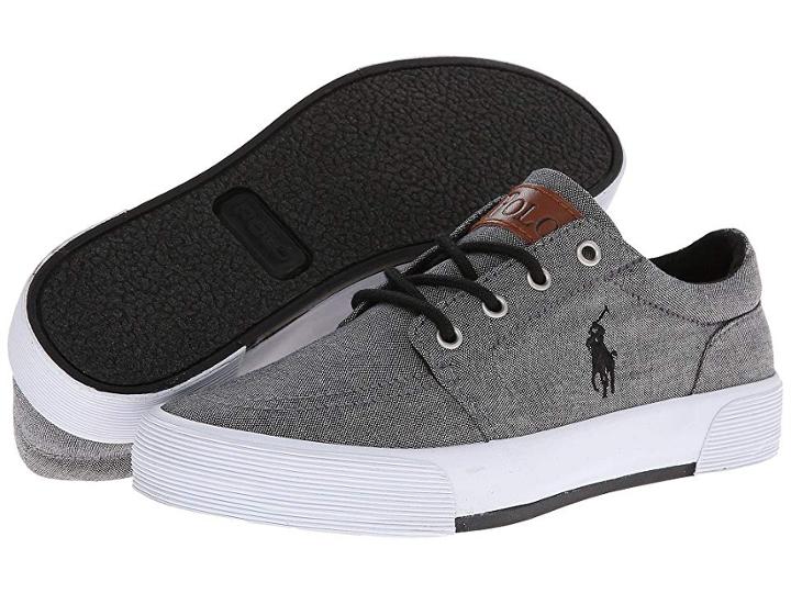 Polo Ralph Lauren Kids Faxon Ii (big Kid) (dark Grey Chambray) Boys Shoes