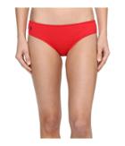 Polo Ralph Lauren Ruffle Solids Ruched Drew Cheeky Hipster (paris Red) Women's Swimwear