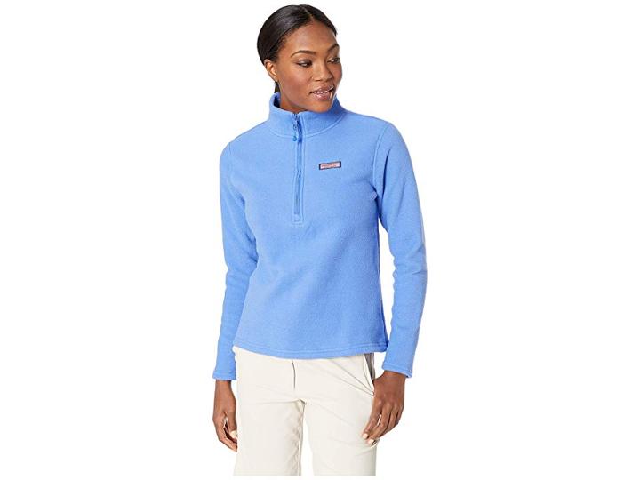 Vineyard Vines Harbor Fleece 1/4 Zip Pullover (marlin) Women's Clothing