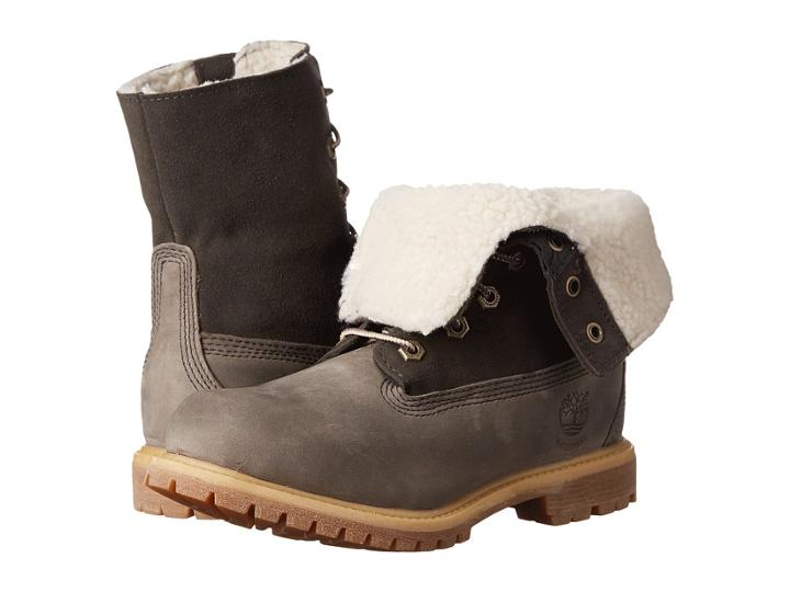 Timberland Authentics Teddy Fleece Fold-down (dark Grey) Women's Lace-up Boots