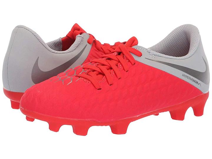 Nike Kids Hypervenom Phantom 3 Club Firm Ground Soccer (toddler/little Kid/big Kid) (light Crimson/metallic Dark Grey/wolf Grey) Kids Shoes
