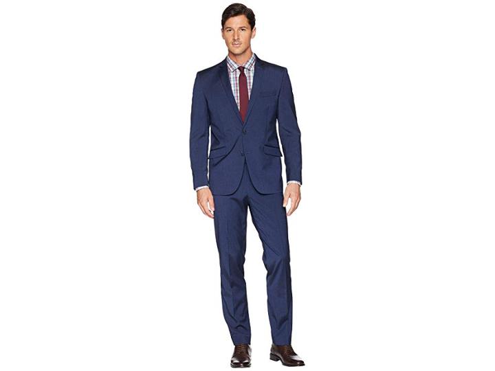 Kenneth Cole Reaction Skinny Fit Performance Suit W/ Stretch (navy) Men's Suits Sets