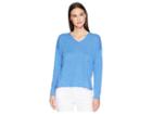 Eileen Fisher V-neck Box-top (blue Bell) Women's Clothing