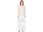 Ml Monique Lhuillier Off The Shoulder Lace Maxi Dress (white) Women's Dress