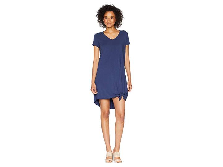 Mod-o-doc Cotton Modal Spandex Jersey Easy T-shirt Dress With Tie Hem (new Navy) Women's Dress