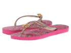 Havaianas Slim Thematic Flip Flops (super Pink) Women's Sandals