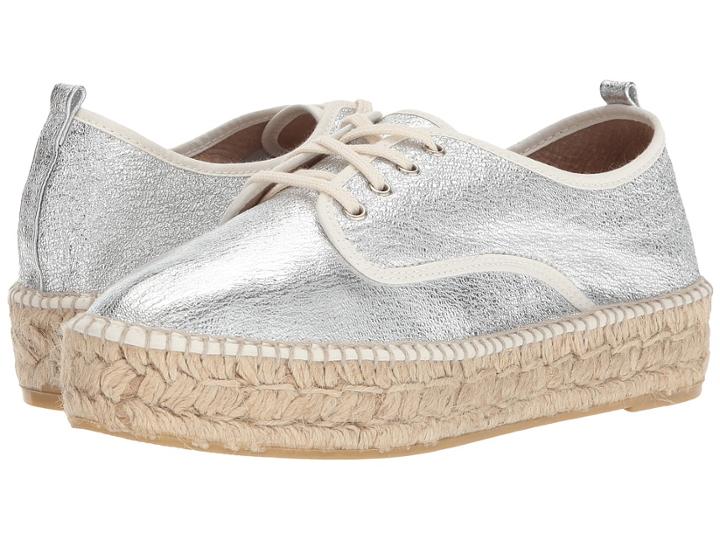 Loeffler Randall Alfie (silver Crinkle Metallic) Women's Lace Up Casual Shoes
