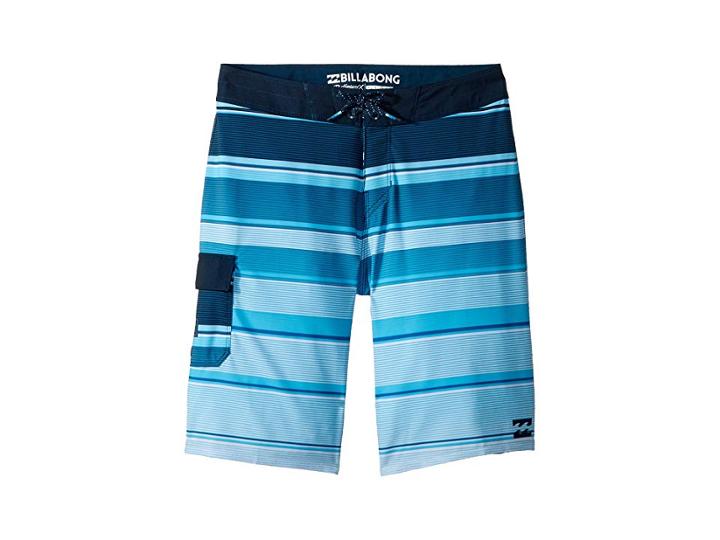Billabong Kids All Day X Stripe Boardshorts (big Kids) (navy) Boy's Swimwear