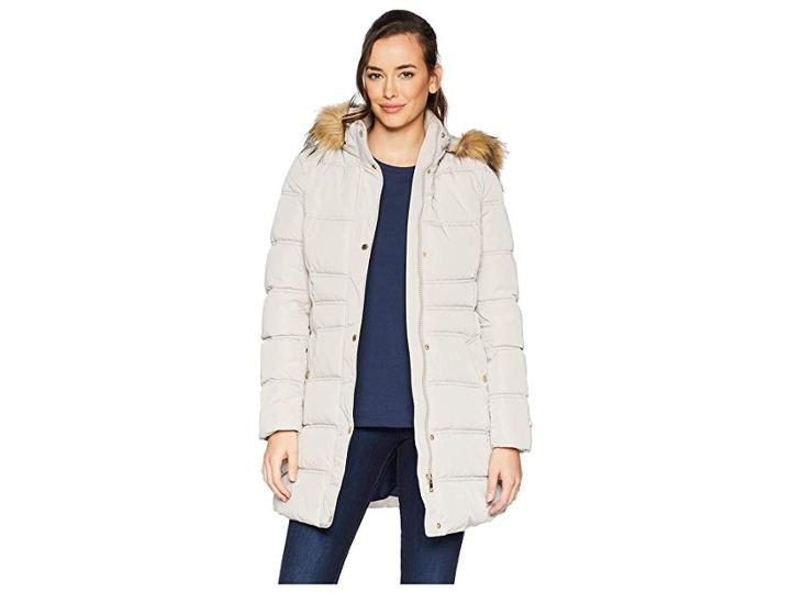 Tommy Hilfiger 33 Puffer W/ Faux Fur Hood (champagne) Women's Coat