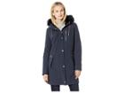 Tommy Hilfiger Softshell Anorak W/ Faux Fur Hood (navy) Women's Coat