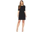 Calvin Klein Ponte Dress W/ Zips Hardware (black) Women's Dress