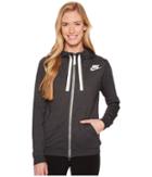 Nike Sportswear Gym Classic Full Zip Hoodie (black Heather/sail) Women's Sweatshirt