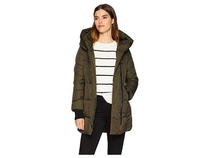 French Connection Pillow Collar Puffer (olive) Women's Coat