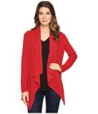 Calvin Klein Lurex Flyaway Knit Long Sleeve (rouge) Women's Clothing