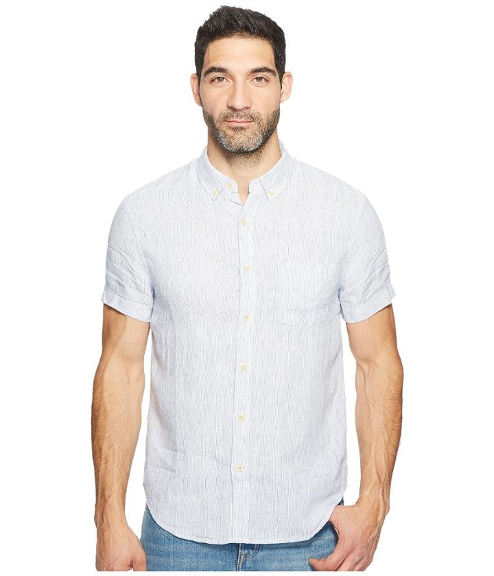 Lucky Brand Linen One-pocket Shirt (multi Stripe) Men's Clothing