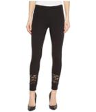 Hue Lace Blocked Cotton Skimmer (black) Women's Casual Pants