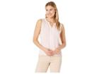 Calvin Klein Split V Sleeveless Top (rose/white) Women's Clothing