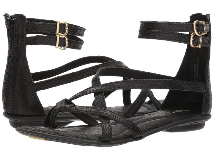 Born Mai Gladiator (black Embossed Full Grain Leather) Women's Sandals