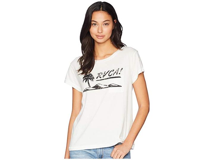 Rvca Deserted Short Sleeve T-shirt (vintage White) Women's T Shirt