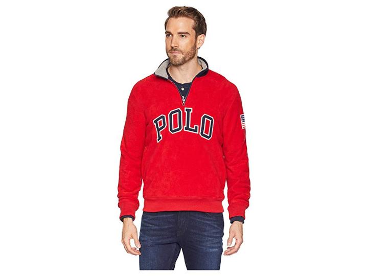 Polo Ralph Lauren Polar Fleece 1/2 Zip (ralph Red) Men's Clothing