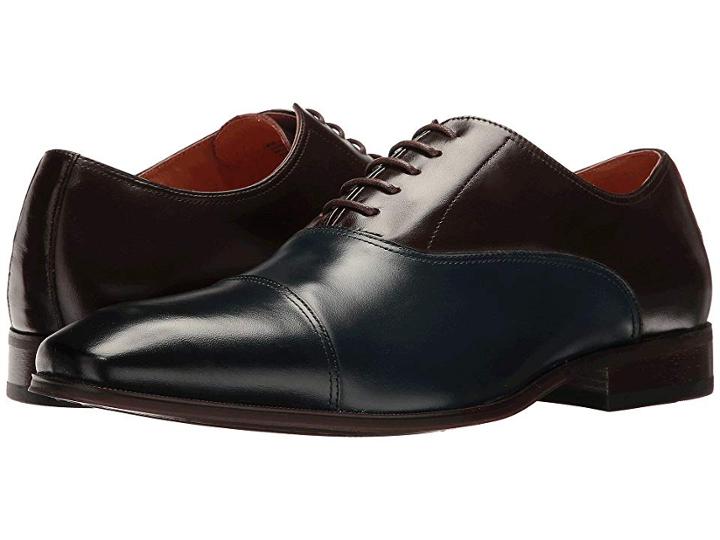 Florsheim Corbetta Cap Toe Oxford (navy/brown Smooth) Men's Lace Up Casual Shoes