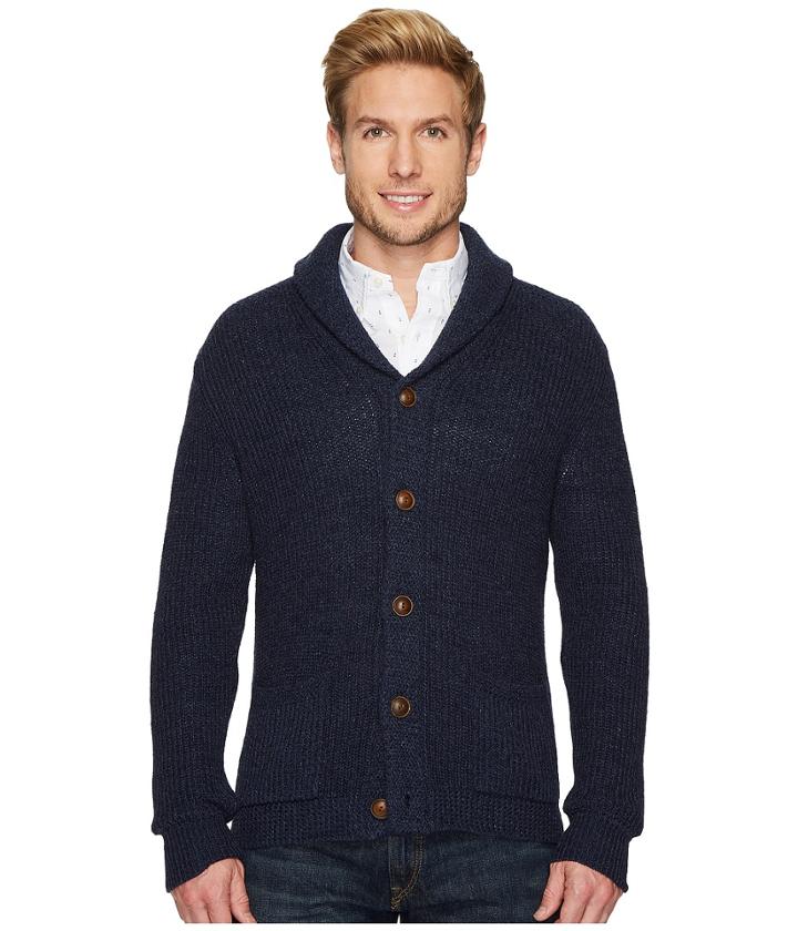 Polo Ralph Lauren Shawl Sweater (blue Marl) Men's Sweater