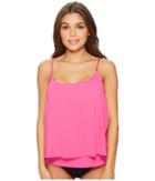 Michael Michael Kors Safari Solids Layed Tankini Top W/ Chain Detail Removable Soft Cups (ultra Pink) Women's Swimwear