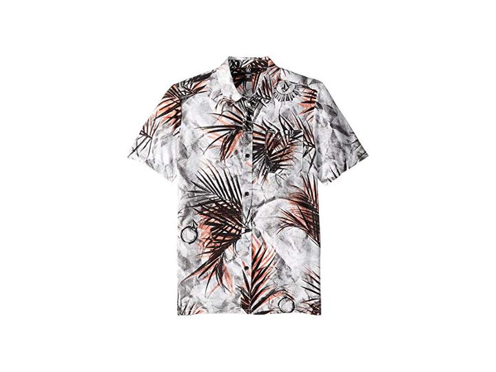 Volcom Kids More Something Short Sleeve Shirt (big Kids) (white) Boy's Short Sleeve Button Up
